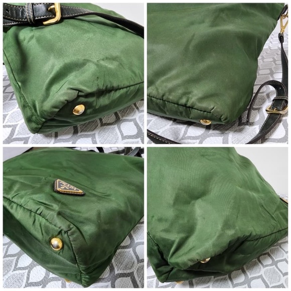 Authentic Prada Saffiano-Trimmed Tessuto Tote Bag Green - Picture 15 of 15